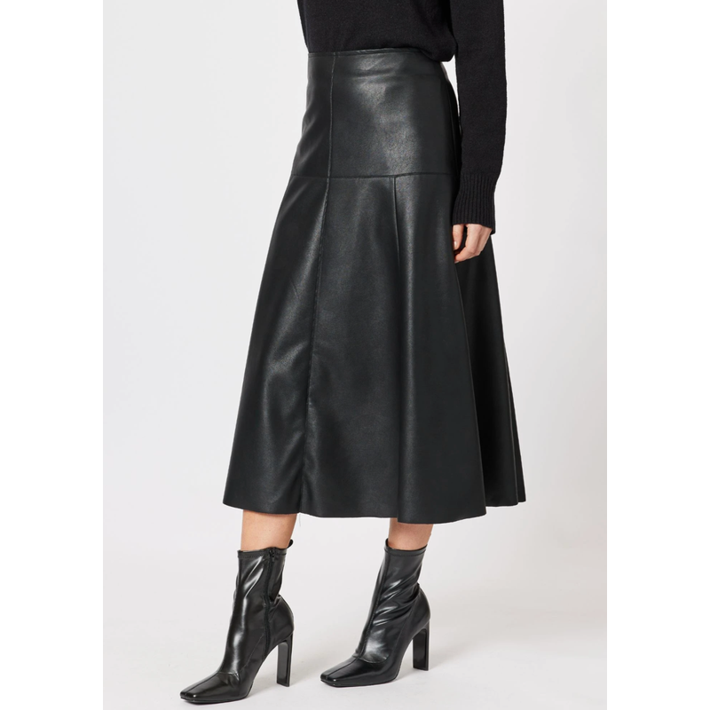 Brooke Vegan Leather Skirt | Black-Hammock & Vine-Shop 12 Bendigo