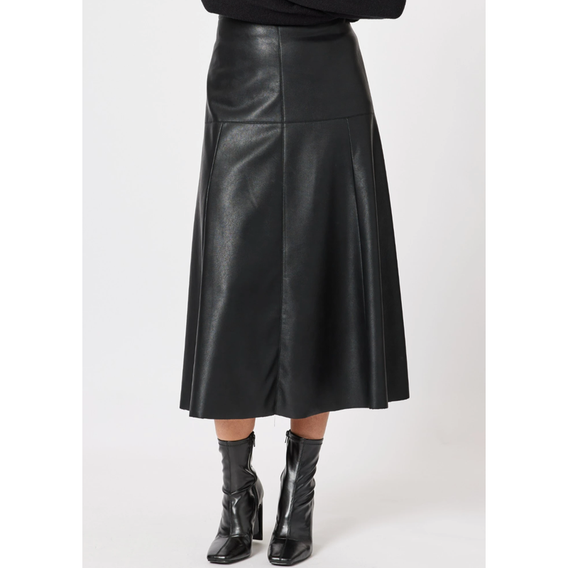 Brooke Vegan Leather Skirt | Black-Hammock & Vine-Shop 12 Bendigo