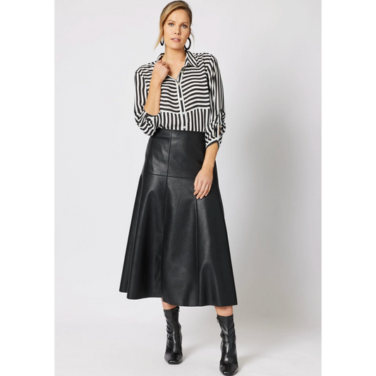 Brooke Vegan Leather Skirt | Black-Hammock & Vine-Shop 12 Bendigo