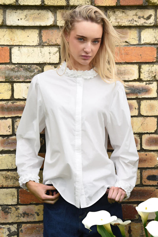 Pressed For Frill Shirt | White