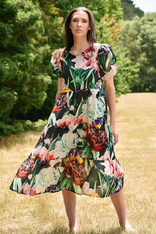 Dreaming Of Spring Dress | Black Floral