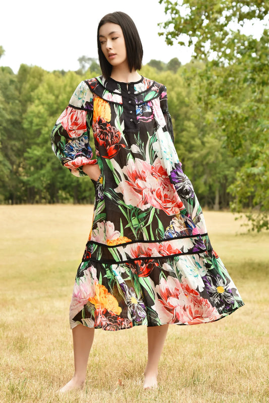 Maximum Volume Dress | Black Floral