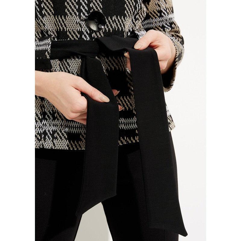 Checkered Belted jacket | Black|Multi-Joseph Ribkoff-Shop 12 Bendigo
