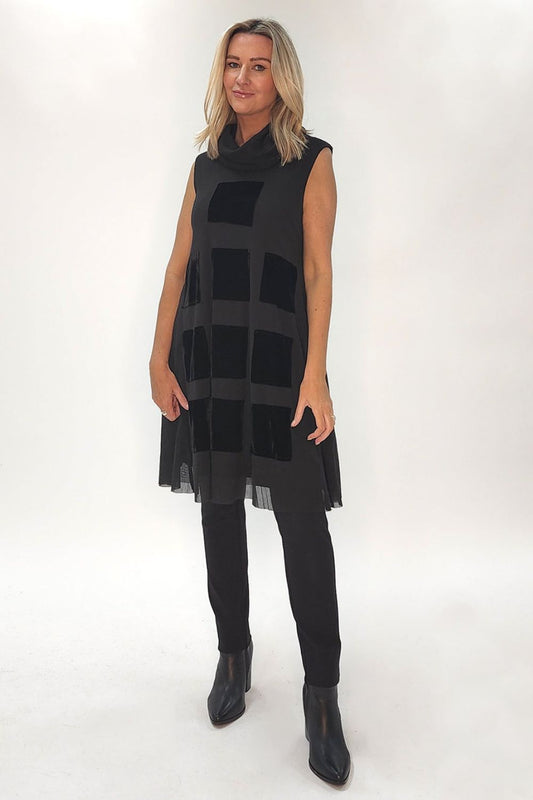 Clarity Sophia Cowl Neck Sleeveless Dress | Black_Shop12