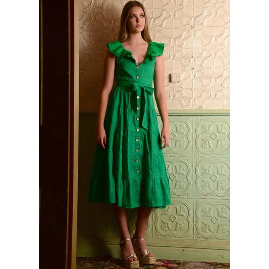 Collar Scheme Dress | Green-Coop by Trelise Cooper-Shop 12 Bendigo