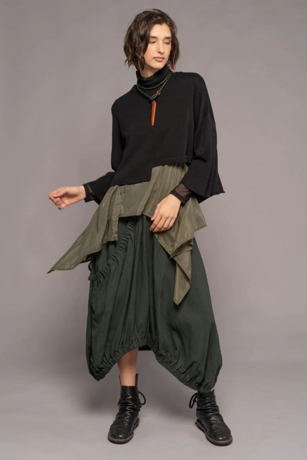 Shuffle Elastic Skirt | Seaweed