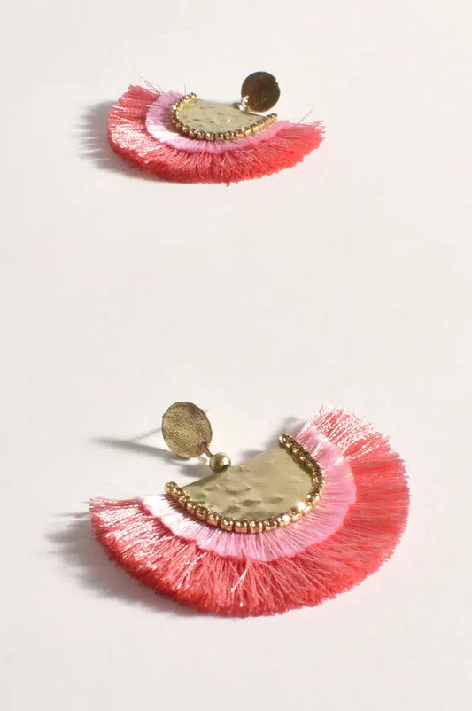 Double Layer Event Earrings | Pink/Gold-Adorne-Shop 12 Bendigo