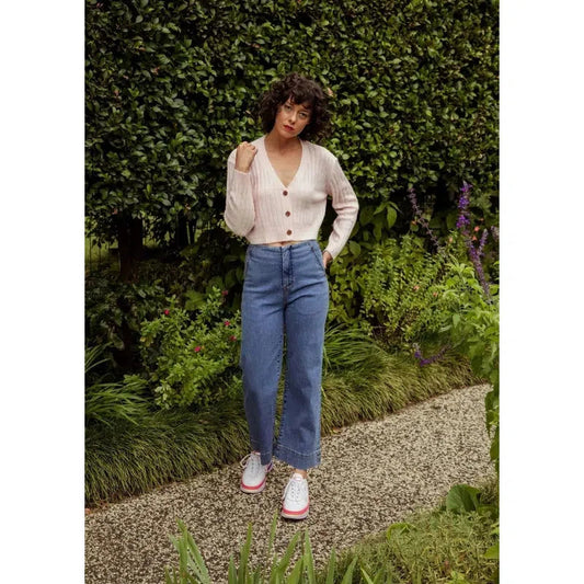 EMBO Wide Leg, High Rise Jean | Denim-New London Jeans-Shop 12 Bendigo