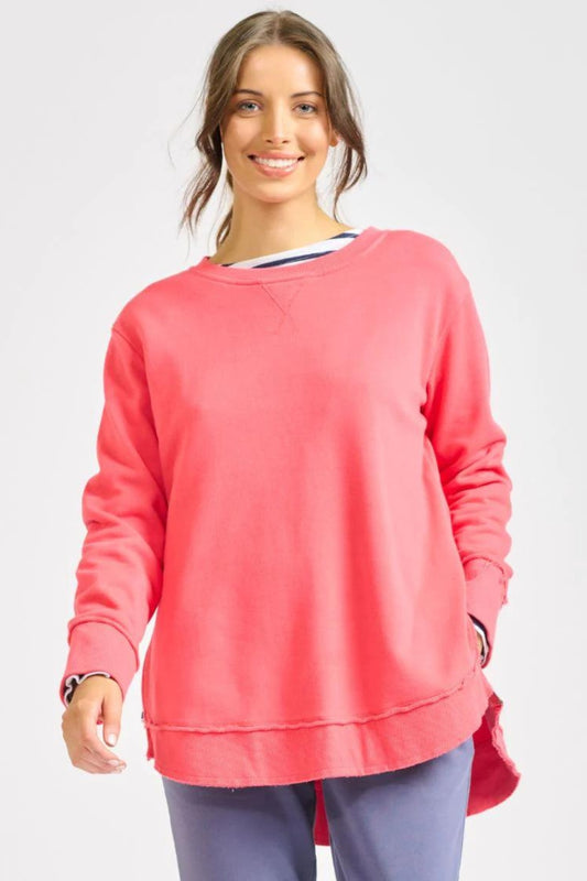 EST 1971 High-Low Zipside Sweatshirt | Portsea Red_Shop12