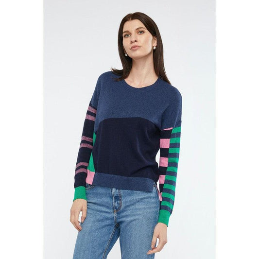 Eclectic Intarsia Jumper | Denim-Zaket & Plover-Shop 12 Bendigo