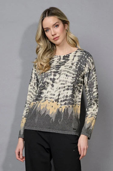 3/4 Sleeve Printed Top | Dijon Multi