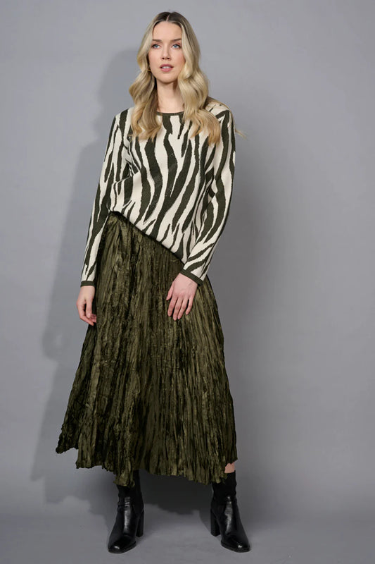 Crinkled Long Skirt | Caper