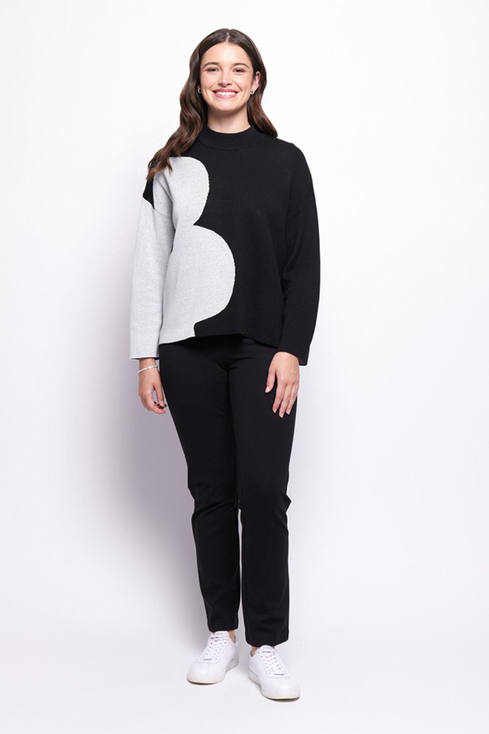 Zip Code Sweater | Mono Flower