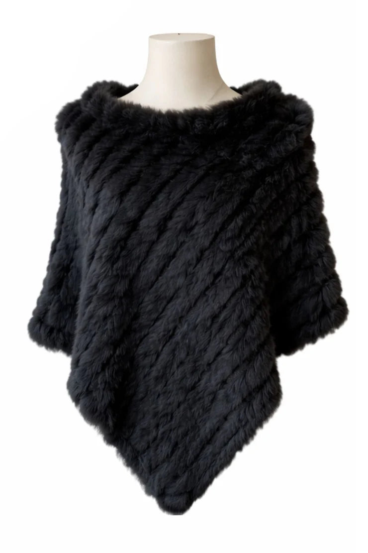 Fur Poncho | Black