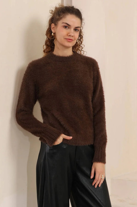 Halo Plush Knit | Chocolate