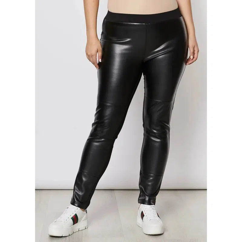 Faux Leather Front Pant | Black-Hammock & Vine-Shop 12 Bendigo