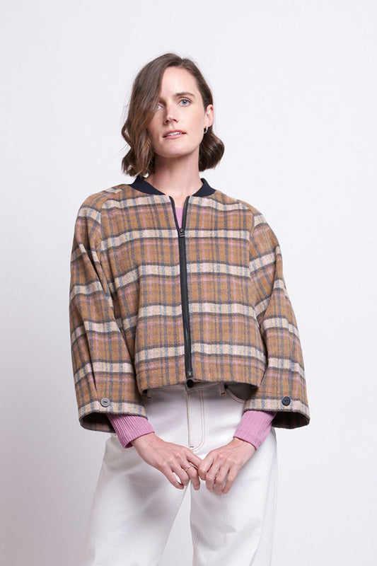 Foil Play the Game Coat | Lupine Check_Shop12