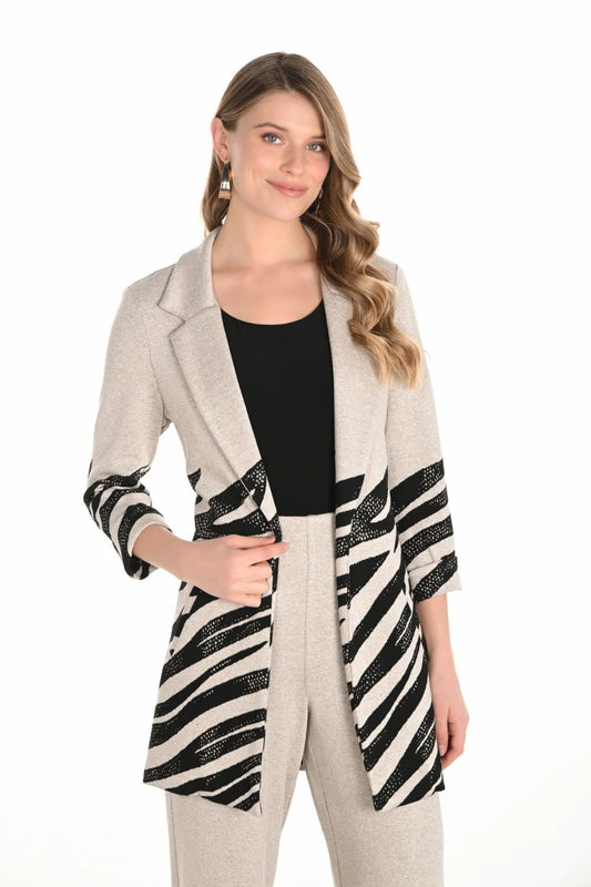 Zebra Knit Jacket | Black/Beige
