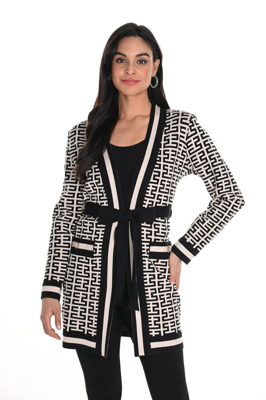 Knit Cardigan | Beige/Black