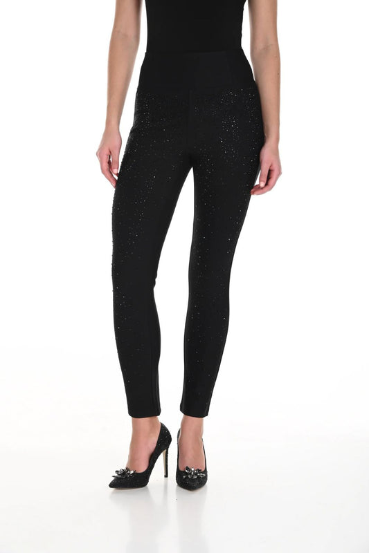 Sequin Ponte Pants | Black
