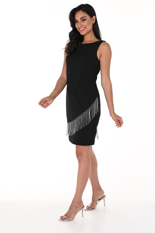 Frank Lyman Diamante Trim Dress | Black