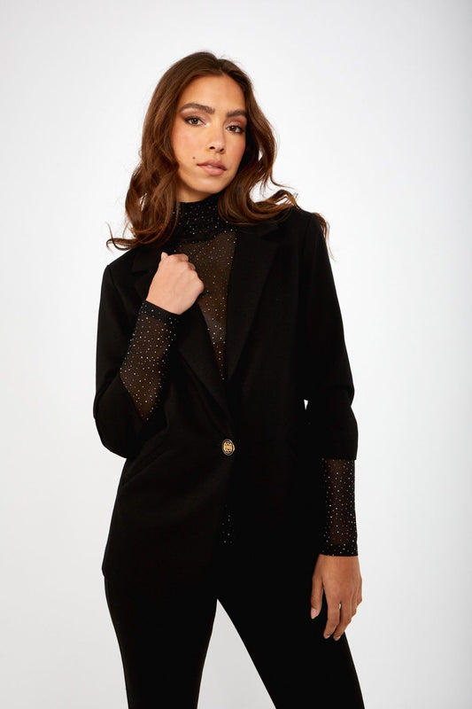Frank Lyman Single Button Blazer | Black_Shop 12
