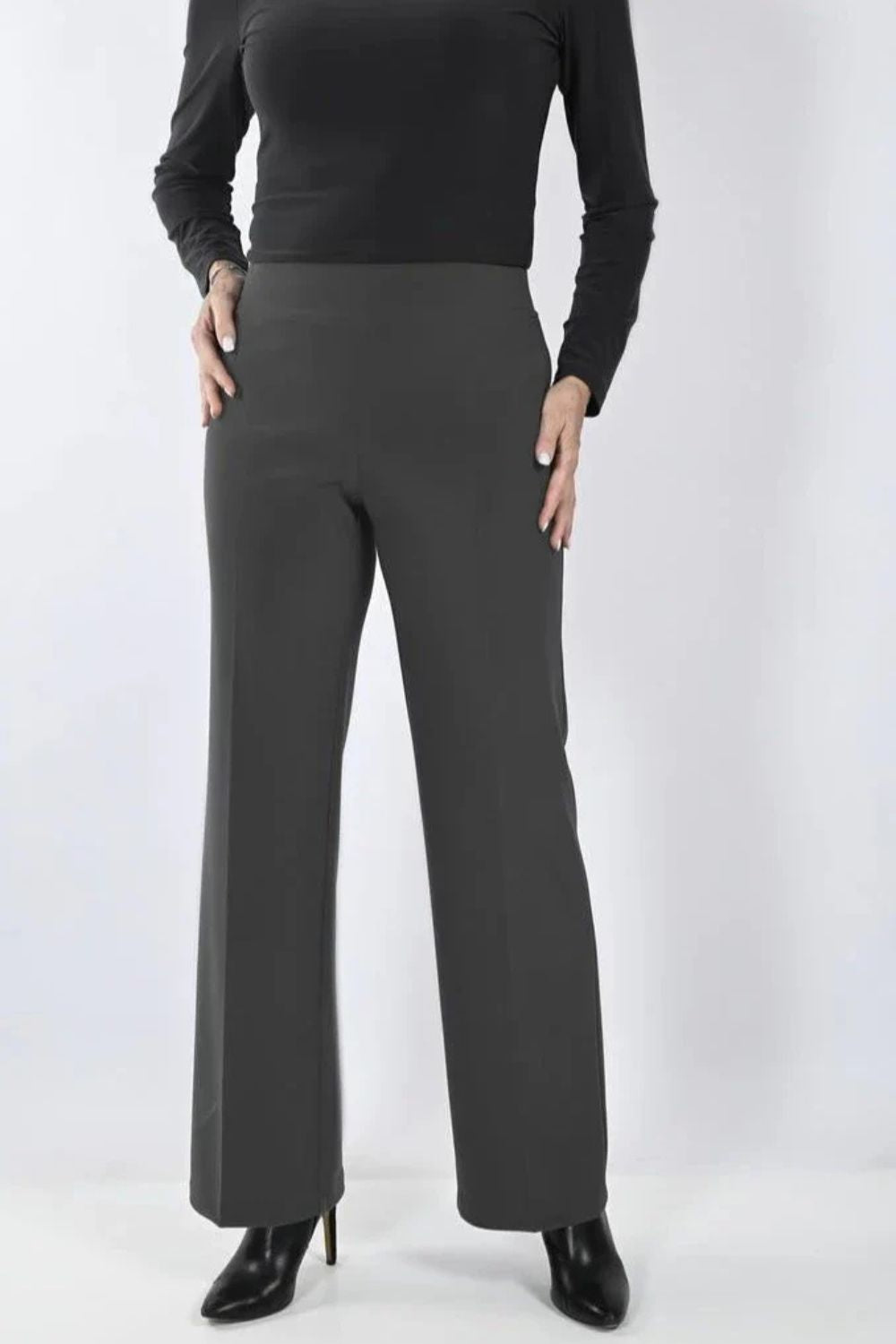 Wide Leg Pants | Charcoal