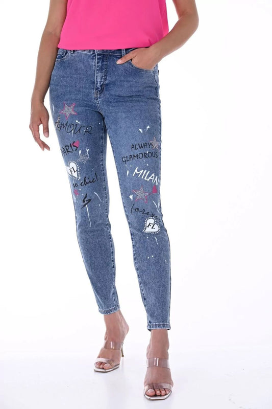 Frank Lyman Word Art Jean | Classic Blue_Shop 12