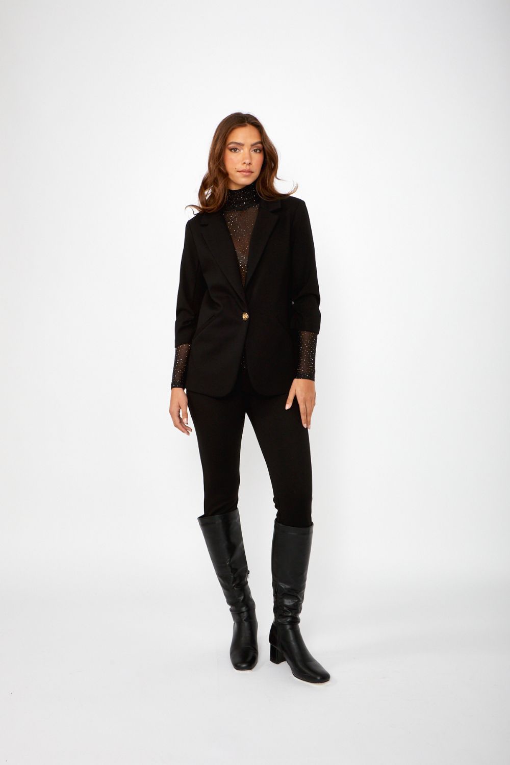 Frank Lyman Single Button Blazer | Black_Shop 12
