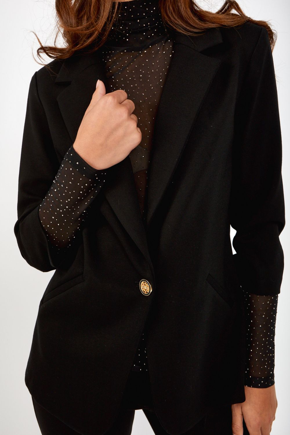 Frank Lyman Single Button Blazer | Black_Shop 12