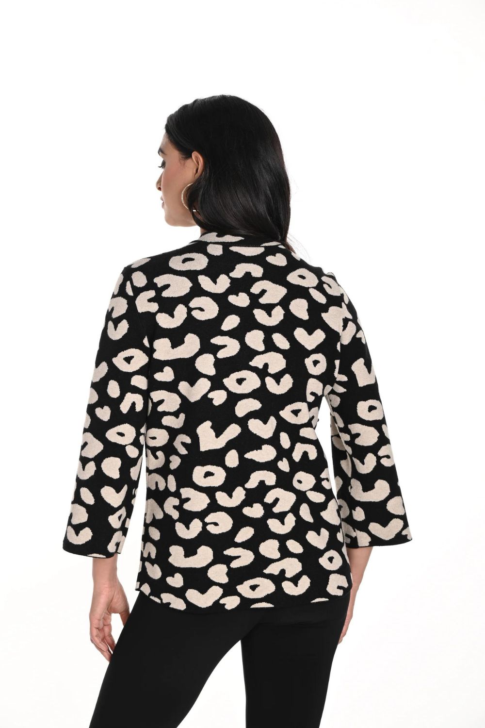 Frank Lyman Leopard Knit Jacket | Beige/Black _Shop 12