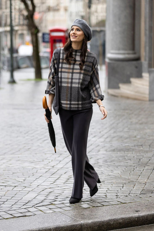 Wide Leg Pants | Charcoal
