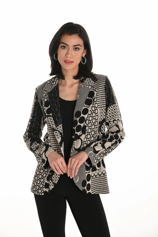 Circular Blazer | Black/Beige