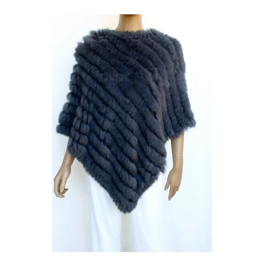 Fur Poncho | Navy, Dusty Pink, Grey, Mocha, Teal-Shop 12 Bendigo-Shop 12 Bendigo