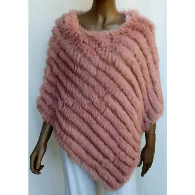 Pink Fur Poncho