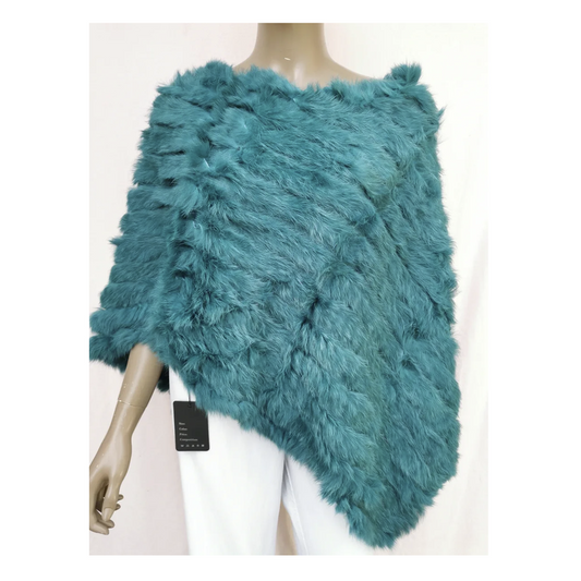Fur Poncho | Navy, Dusty Pink, Grey, Mocha, Teal-Shop 12 Bendigo-Shop 12 Bendigo