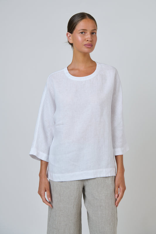 Linen Top | White
