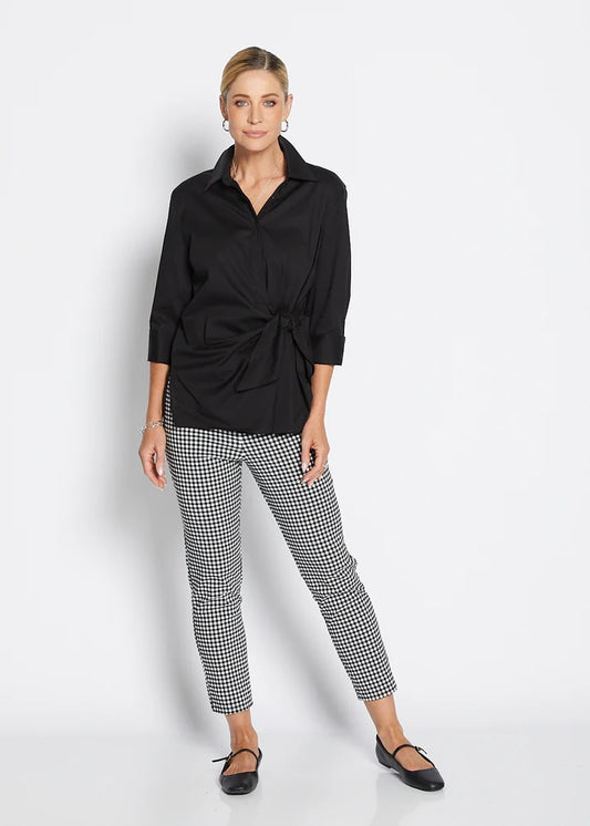 Easy Gingham Pant | Navy/White