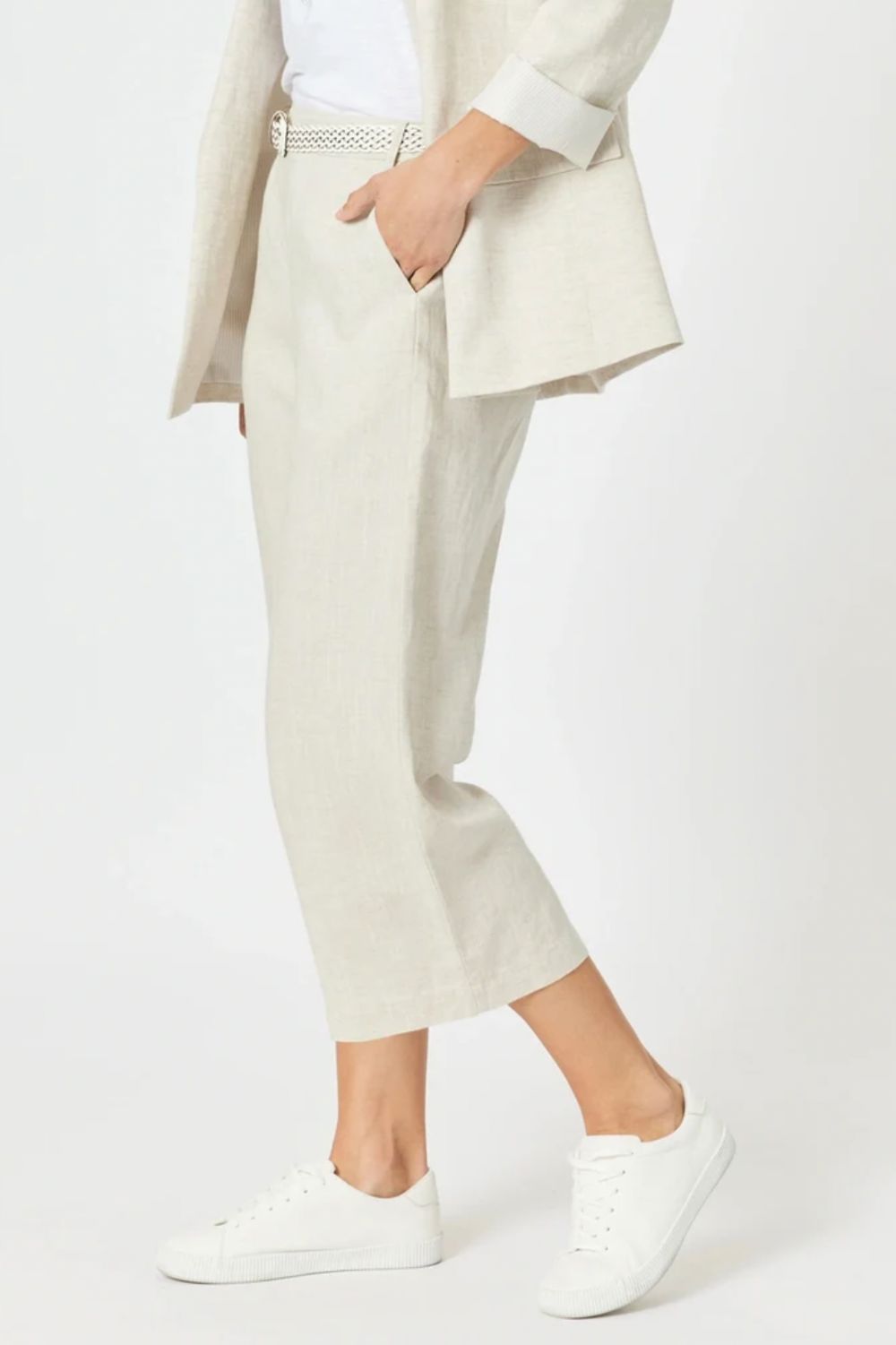 Lino Wide Leg Pant | Natural