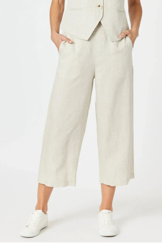Lino Wide Leg Pant | Natural