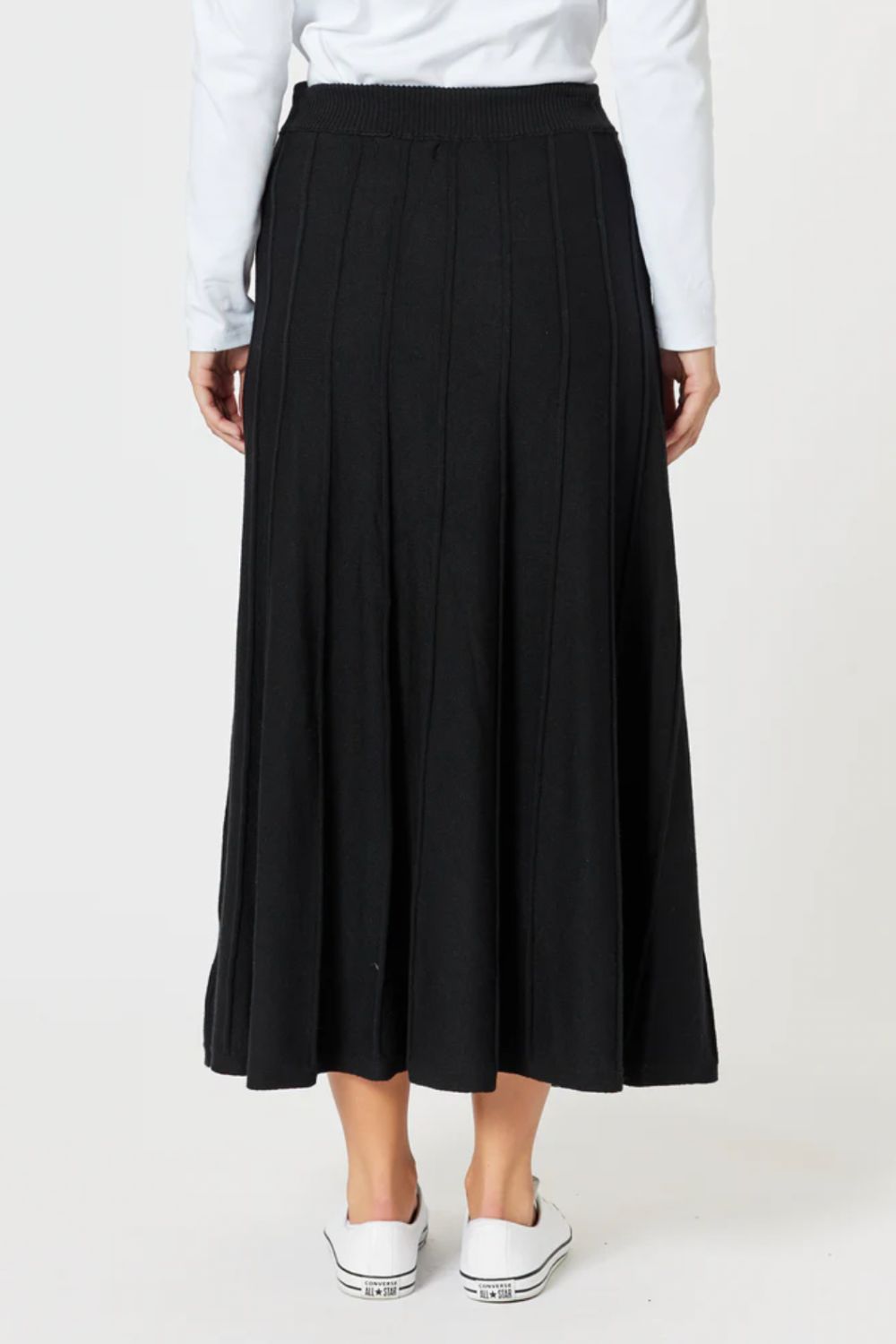 Kate Long Line Skirt | Black