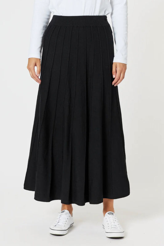 Kate Long Line Skirt | Black