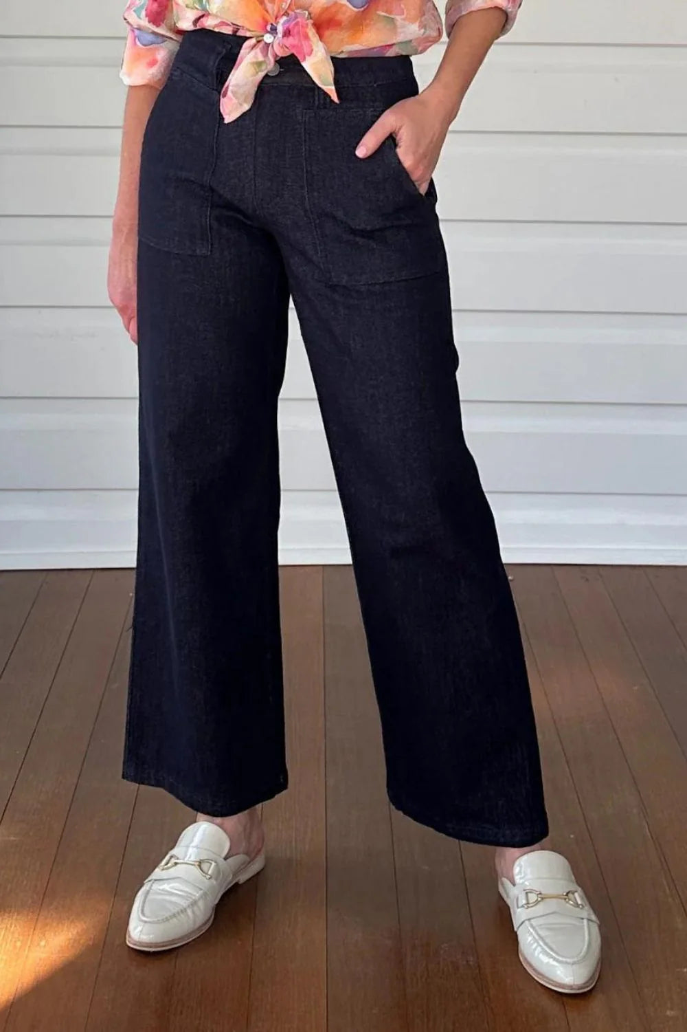 Hudson Wide Leg Jean | Dark Denim