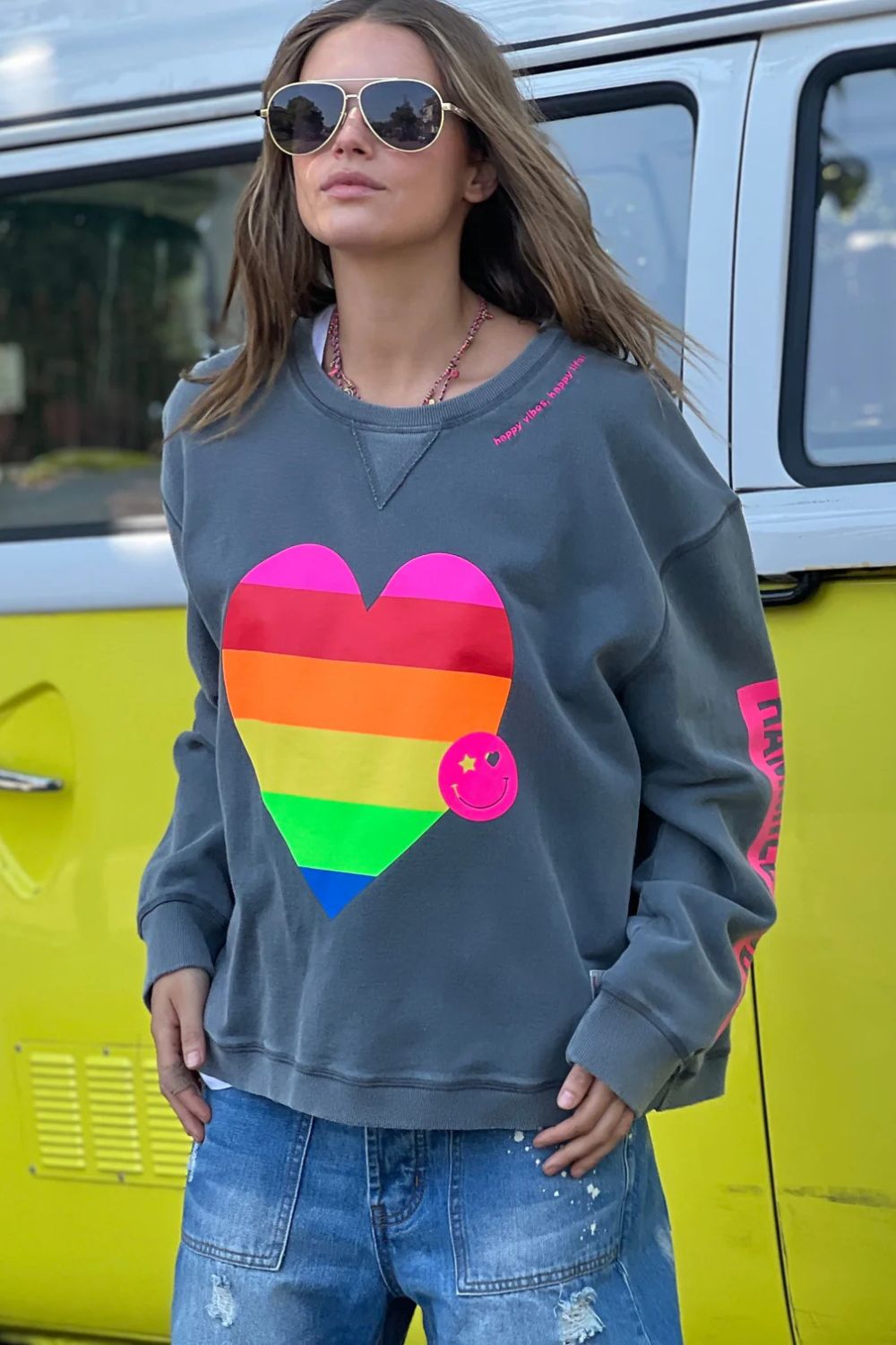 Vintage Heart Sweat | Charcoal