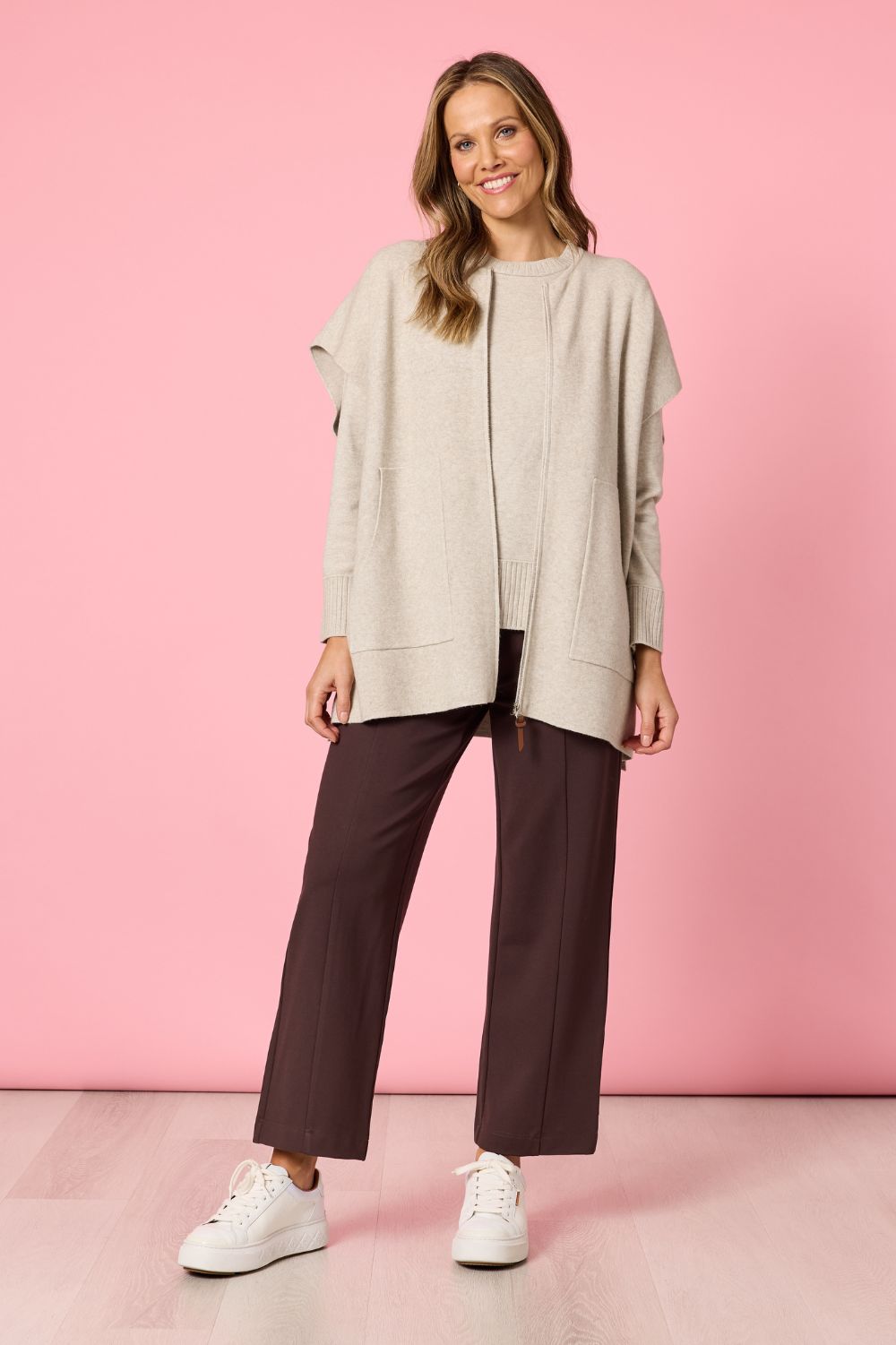 Elena Zip Cardigan | Natural