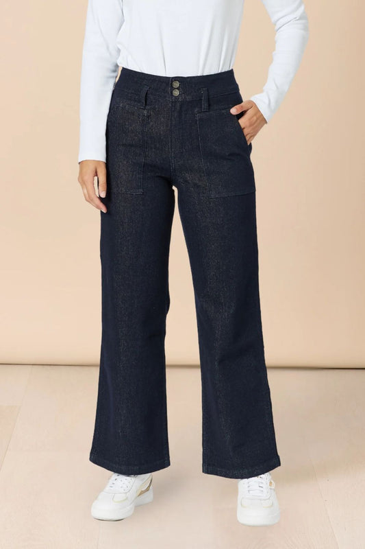 Hudson Wide Leg Jean | Dark Denim