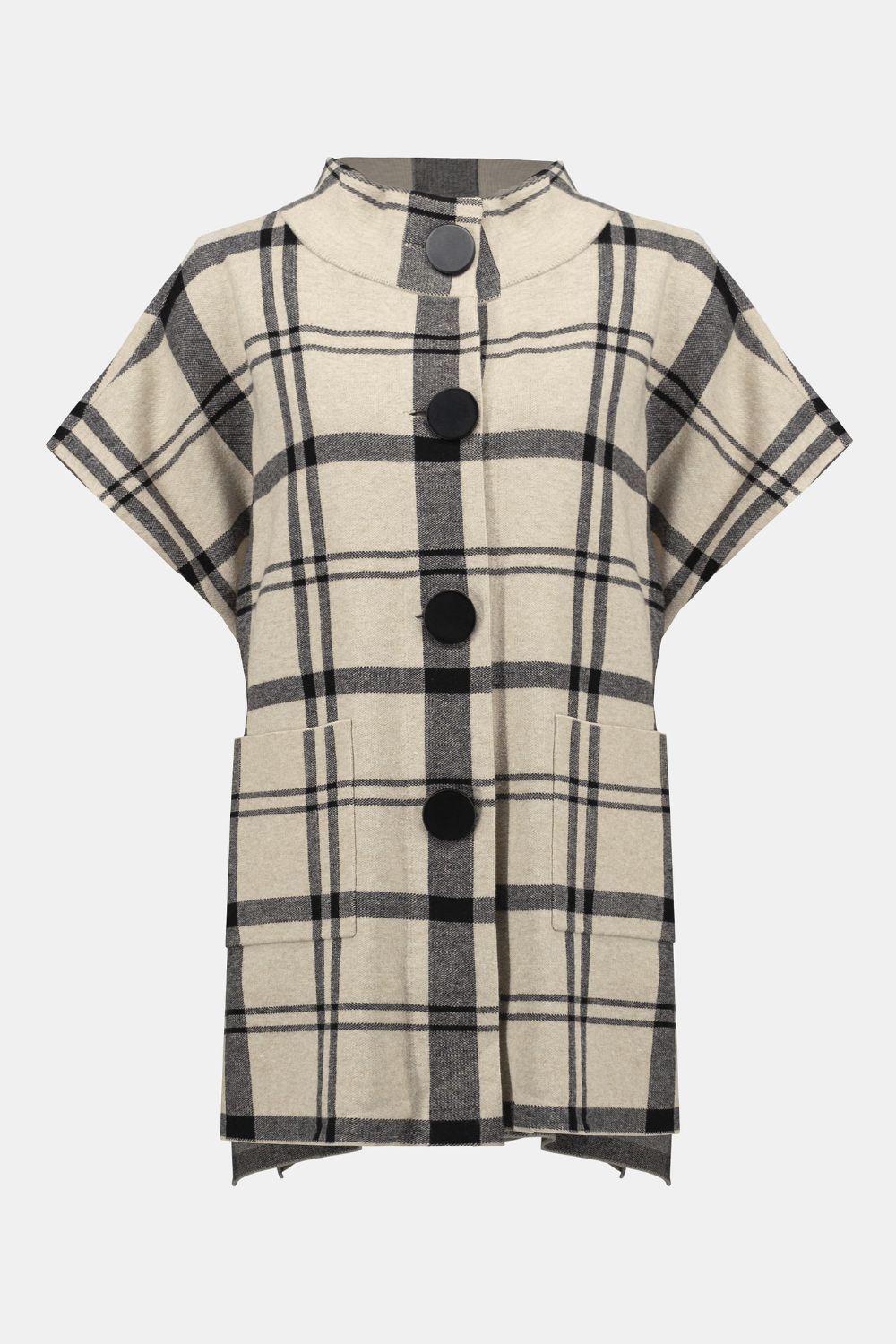 Jacquard  Knit Plaid Tunic | Champagne/Black