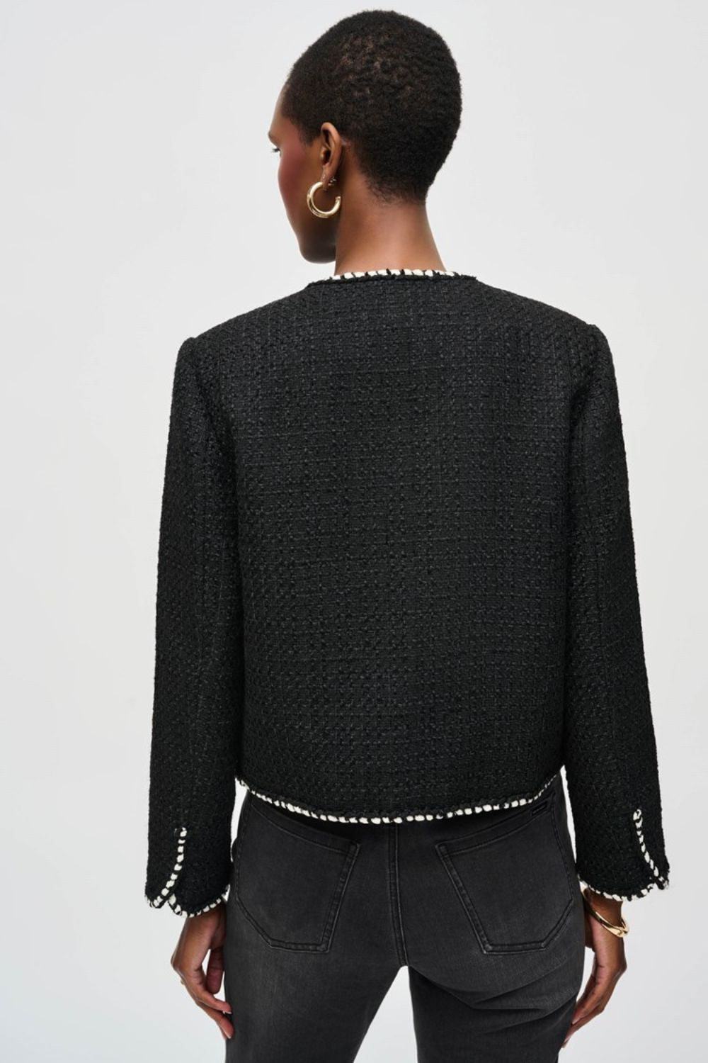 Joseph Ribkoff Bouclé Jacket | Black/Winter White_Shop 12