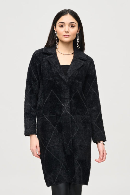 Joseph Ribkoff Longline Coat | Black_Shop 12