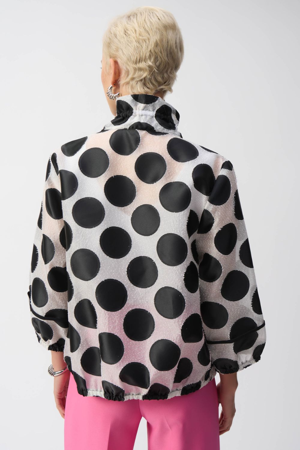 Jacquard Dot Boxy Jacket | Black/White